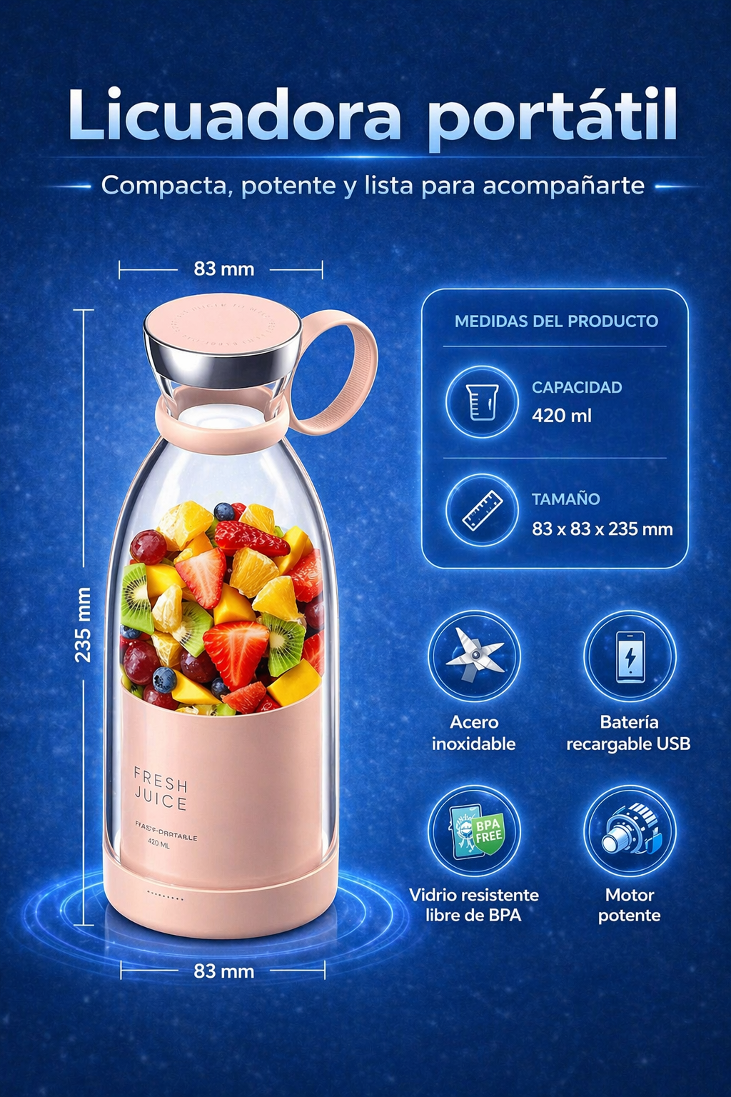 Mini Licuadora Portátil VitaBlend
